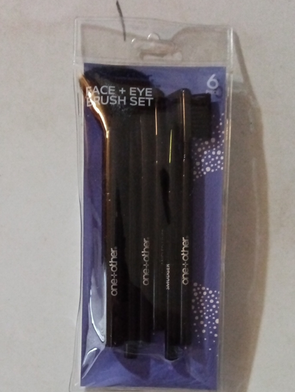 Black Face & Eye Brush Set - 6 Pc